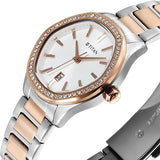 Titan Glamour Women's Quartz Analog Watch Silver Dial With Two Toned Stainless Steel Strap, 95326KM01