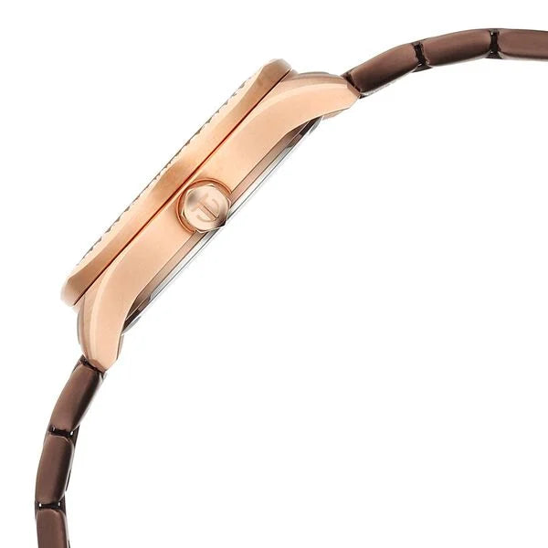 Titan Glamour Women's Quartz Analog  Watch Brown Dial With Two Toned Stainless Steel Strap, 95326KM02