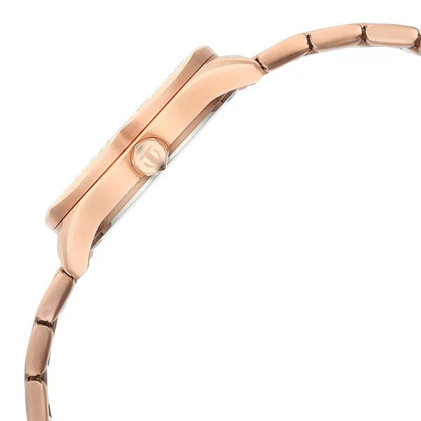 Titan Glamour Women's Quartz Analog Watch White  Dial With Rose Gold Stainless Steel Strap, 95326WM01