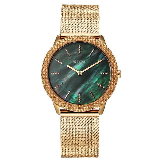 Titan, Men's, Analog Watch, Gold Dial, with Stainless Steel Band, TI-95331WM01