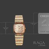 Titan Raga Glimmers Quartz Analog Women's watch with Rose Gold Dial and Rose Gold Metal Strap, 95339WM01