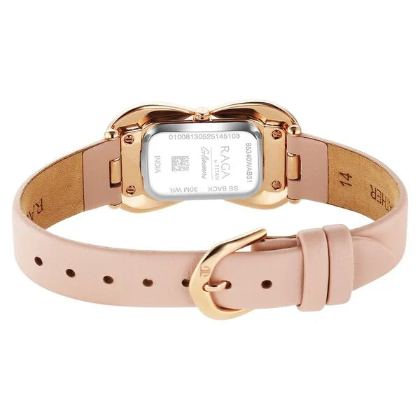 Titan Raga Glimmers Quartz Analog Women's watch with Pink Mother Of Pearl Dial and Pink Leather Strap, 95340WL01