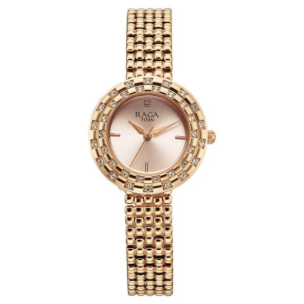 Titan Raga Women's Analog Watch Brown Dial With Brown Stainless Steel Strap , 95283QM01