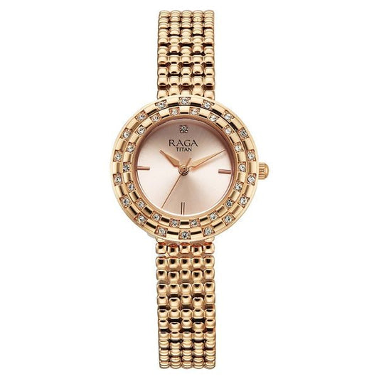 Titan, Women, Analog, Watch, Rose Dial, Stainless steel Strap, 95350WM01