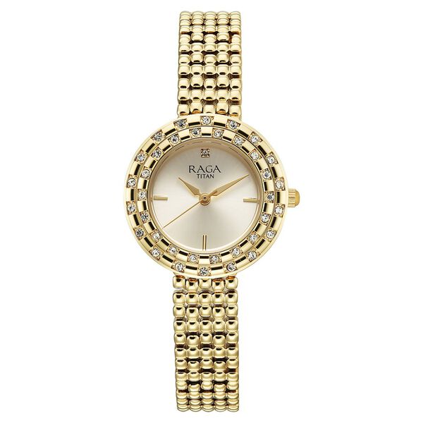 Titan Raga Women's Analog Watch Rose Dial With Rose Gold Stainless Steel Strap , 95350WM01