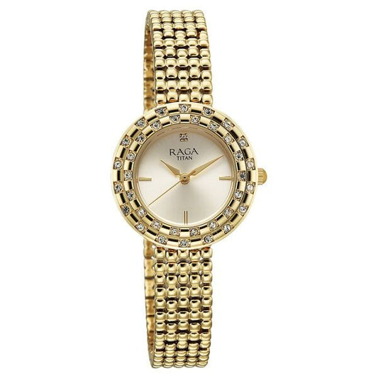 Titan, Men's, Analog Watch, Gold Dial, with Stainless Steel Band, TI-95350YM01