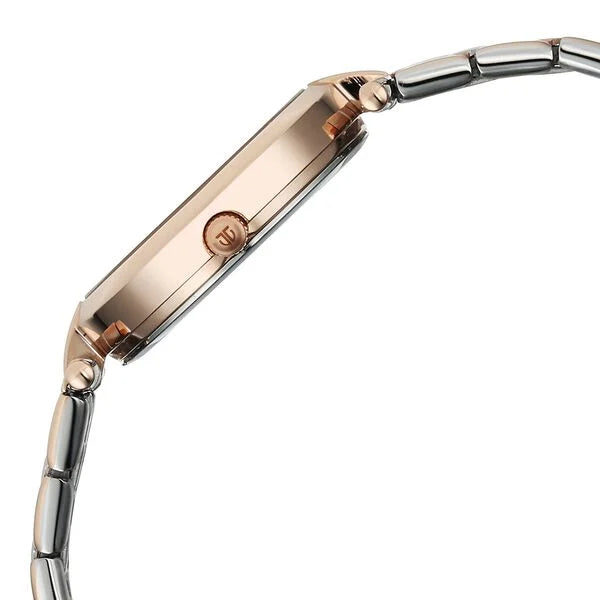Titan Work Mode Quartz Analog Women's Watch With Silver Dial and Two Tone Stainless Steel Strap,95351KM01