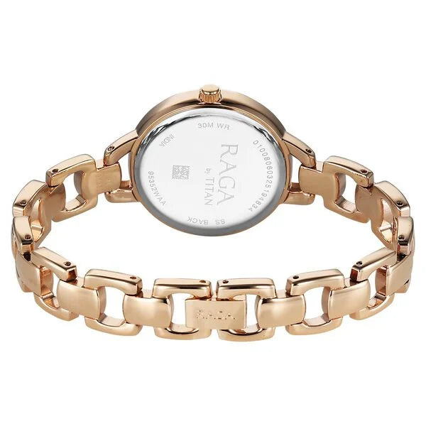Titan Raga Women's Analog Watch Rose Dial With Rose Gold Stainless Steel Strap , 95352WM01