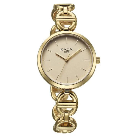 Titan, Men's, Analog Watch, Gold Dial, with Stainless Steel Band, TI-95353YM01