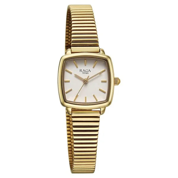 Titan Raga Women's Showstopper Quartz Analog Watch Champagne Dial With Metal Strap, 95355YM01