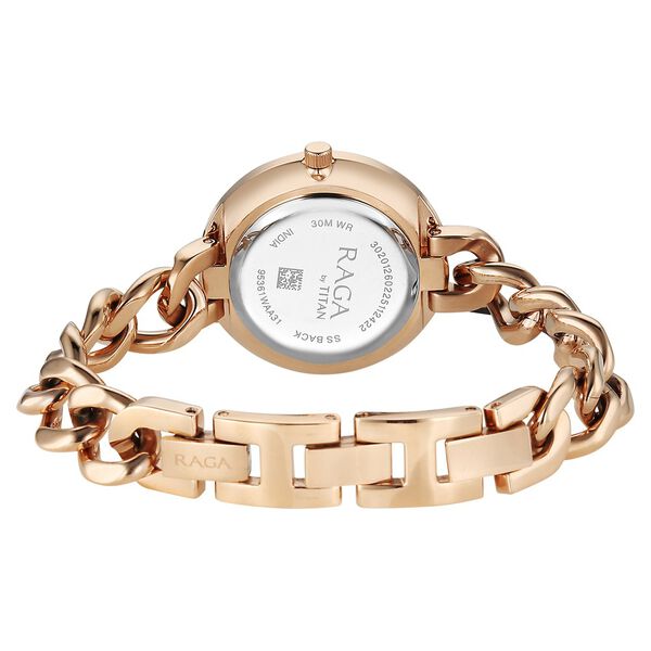 Titan Raga Women's Analog Watch Silver Dial With Rose Gold Stainless Steel Strap , 95361WM01