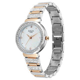 Titan Womens Raga Spotlight Analog Watch Mother of Pearl Dial with Two Tone Stainless Steel Band,95419KM01