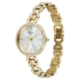 Titan Womens Raga Spotlight Analog Watch Silver Dial with Gold Stainless Steel Band,95420YM01