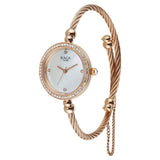 Titan Womens Raga Spotlight Analog Watch White Dial with Rose Gold Stainless Steel Band,95425WM01