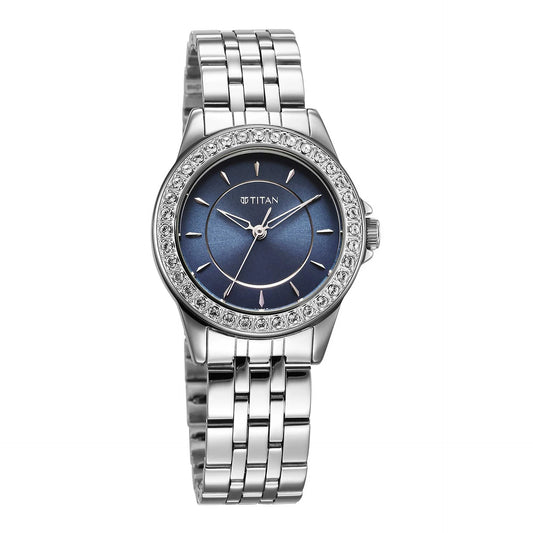 Titan, Men's, Analog Watch, Blue Dial, with Stainless Steel Band, TI-9798SM06