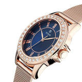 Titan Women's Watch Sparkle Collection Analog, Blue Dial Rose Gold Stainless Strap, 9798WM03
