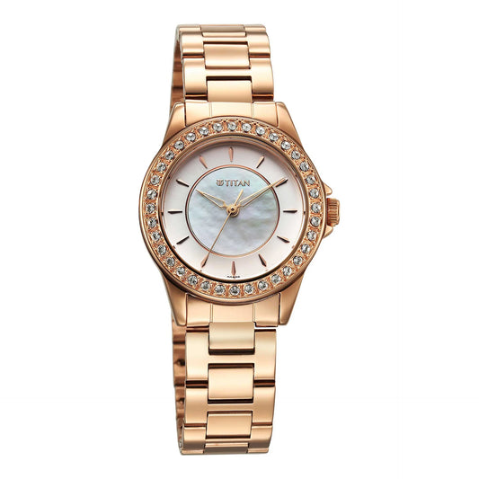 Titan, Men's, Analog Watch, Gold Dial, with Stainless Steel Band, TI-9798WM05
