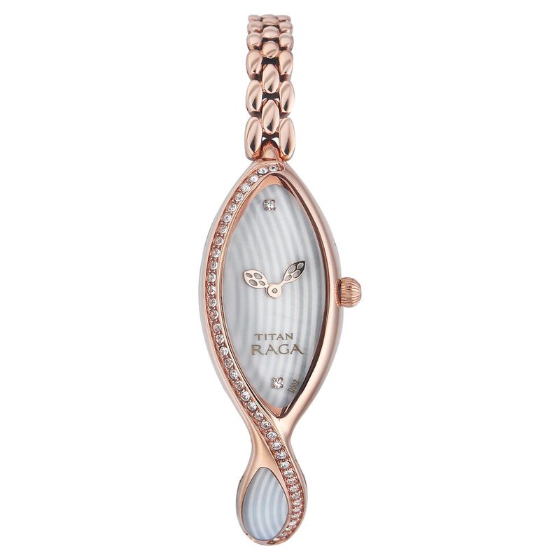 Titan Raga Women's Watch Analog Mother Of Pearl Dial With Rose Gold Dial, 9823WM01