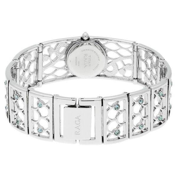 Titan Raga Women's Watch Analog Mother of Pearl Dial With Silver Stainless Steel Band, 9932SM01