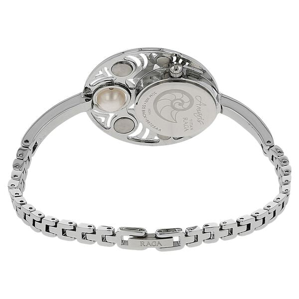 Titan Raga  Women's Watch Analog Mother of Pearl Dial With Silver Stainless Steel  Band, 9972SM01