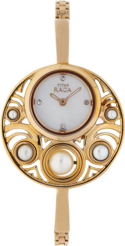 Titan Raga  Women's Watch Analog Mother of Pearl Dial With Gold Metal Band, 9972WM01