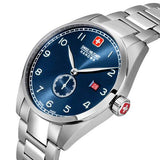 Swiss Military Hanowa Men's Analog Watch Blue Dial with Silver Stainless Steel Bracelet, SMWGH0000705