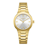 Lee Cooper Women's Watch Analog Silver Dial with Gold Stainless Steel Band, LC08133.130