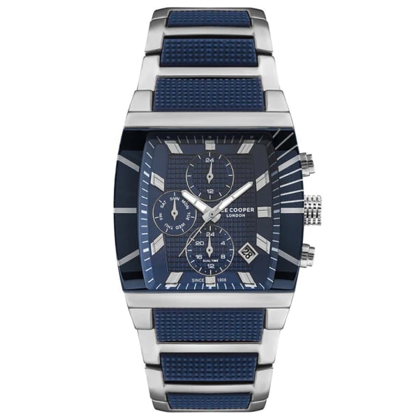 Lee Cooper Men's Watch Analog, Blue Dial, Stainless Steel Strap, LC07422.390 
