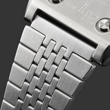 Casio Unisex Watch Retro Design Vintage Collection, Silver Dial Silver Stainless Steel Strap, A1100D-1DF