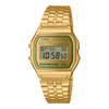 Casio Unisex Watch Digital Dial with Gold stainless steel Band, A158WEGV-9ADF
