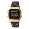 Casio Unisex Watch Vintage Collection Digital, Black Dial Black Stainless Steel Strap, A168WEGB-1BDF