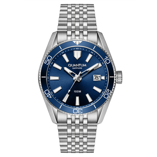 Quantum, Men's, Analog Watch, Blue Dial, with Stainless Steel Band, QU-ADG1215.390