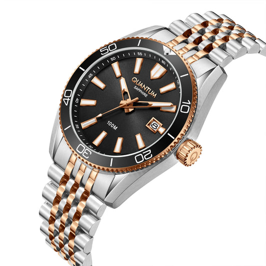 Quantum, Men's, Analog Watch, Black Dial, with Stainless Steel Band, QU-ADG1215.550