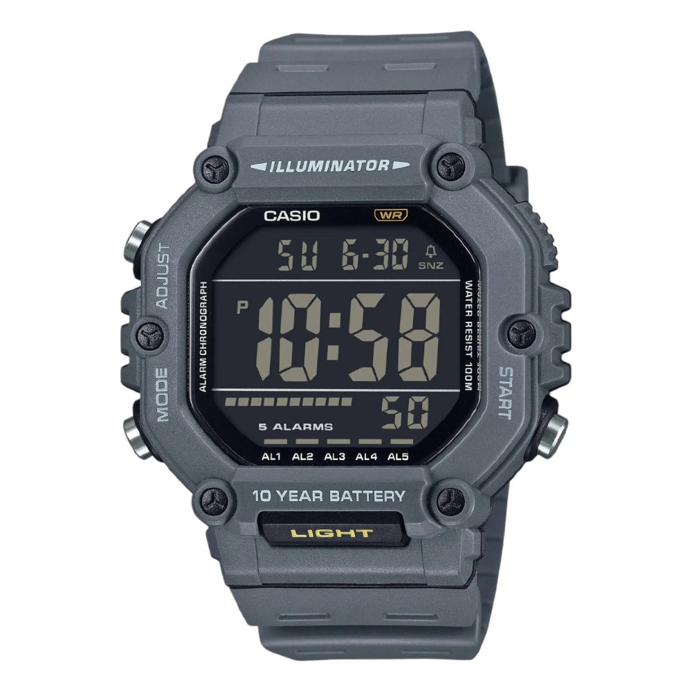 Casio Men's Watch Digital Black Dial with Grey Resin Band, AE-1600H-8BVDF