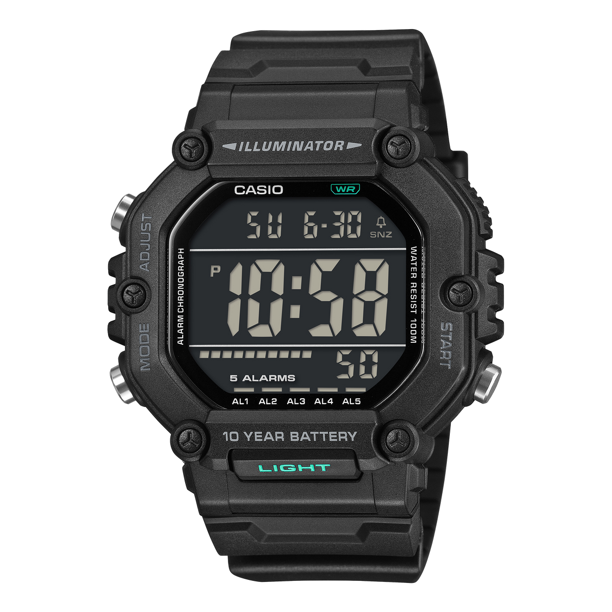 Casio Men's Digital Watch, Black Display With Resin Band, AE-1600HX-1BVDF - product image