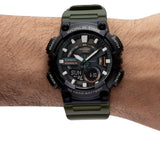 Casio Men's Watch Analog & Digital Combo, Black Dial Green Resin Strap, AEQ-110W-3AVDF product image