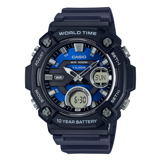Casio Men's watch, Blue Dial Blue Resin Strap, AEQ-120W-2AVDF product image