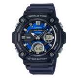 Casio Men's watch, Blue Dial Blue Resin Strap, AEQ-120W-2AVDF