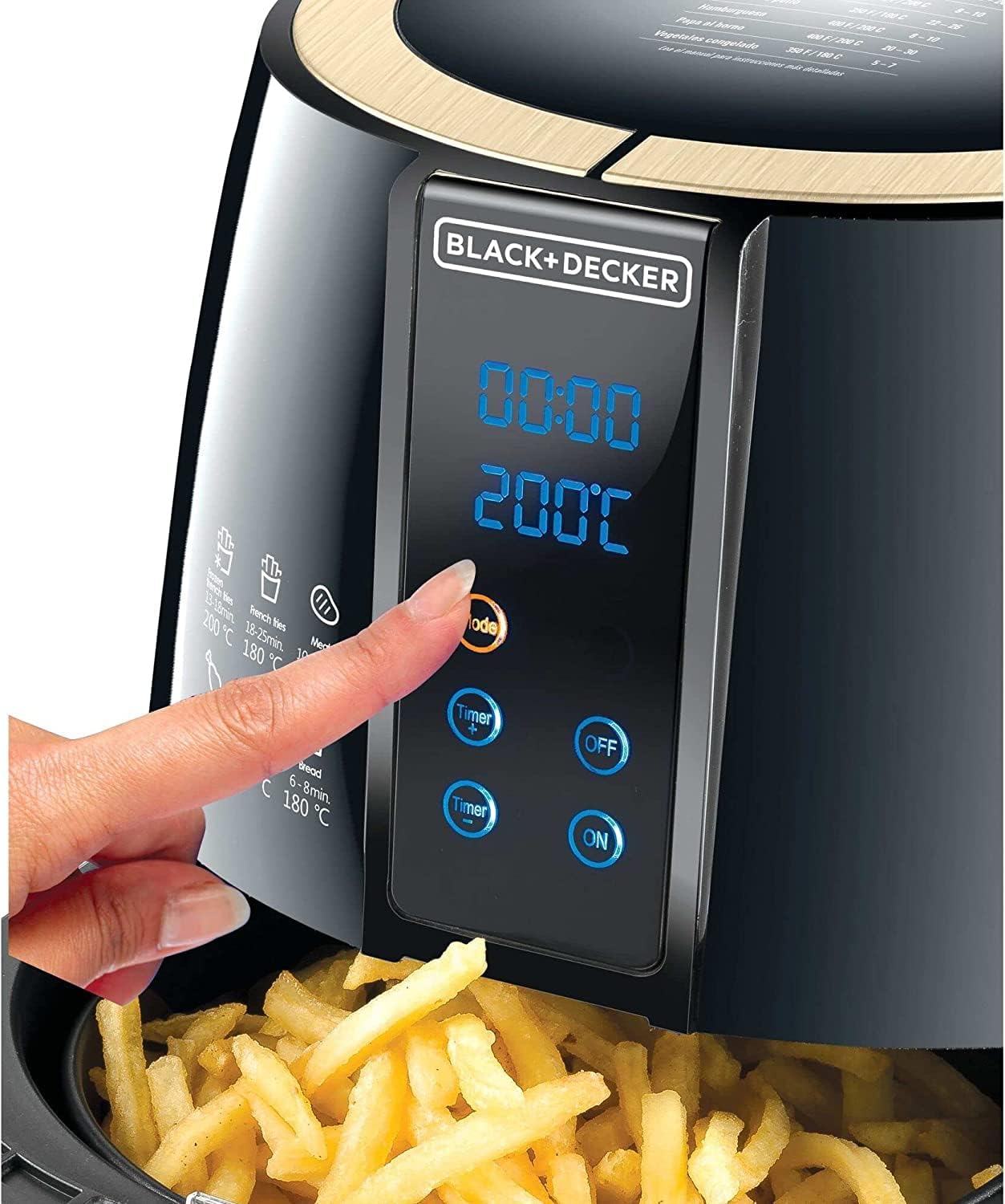 Black+Decker, Digital Air Fryer Aerofry 4 Litres, Black, AF400-B5
