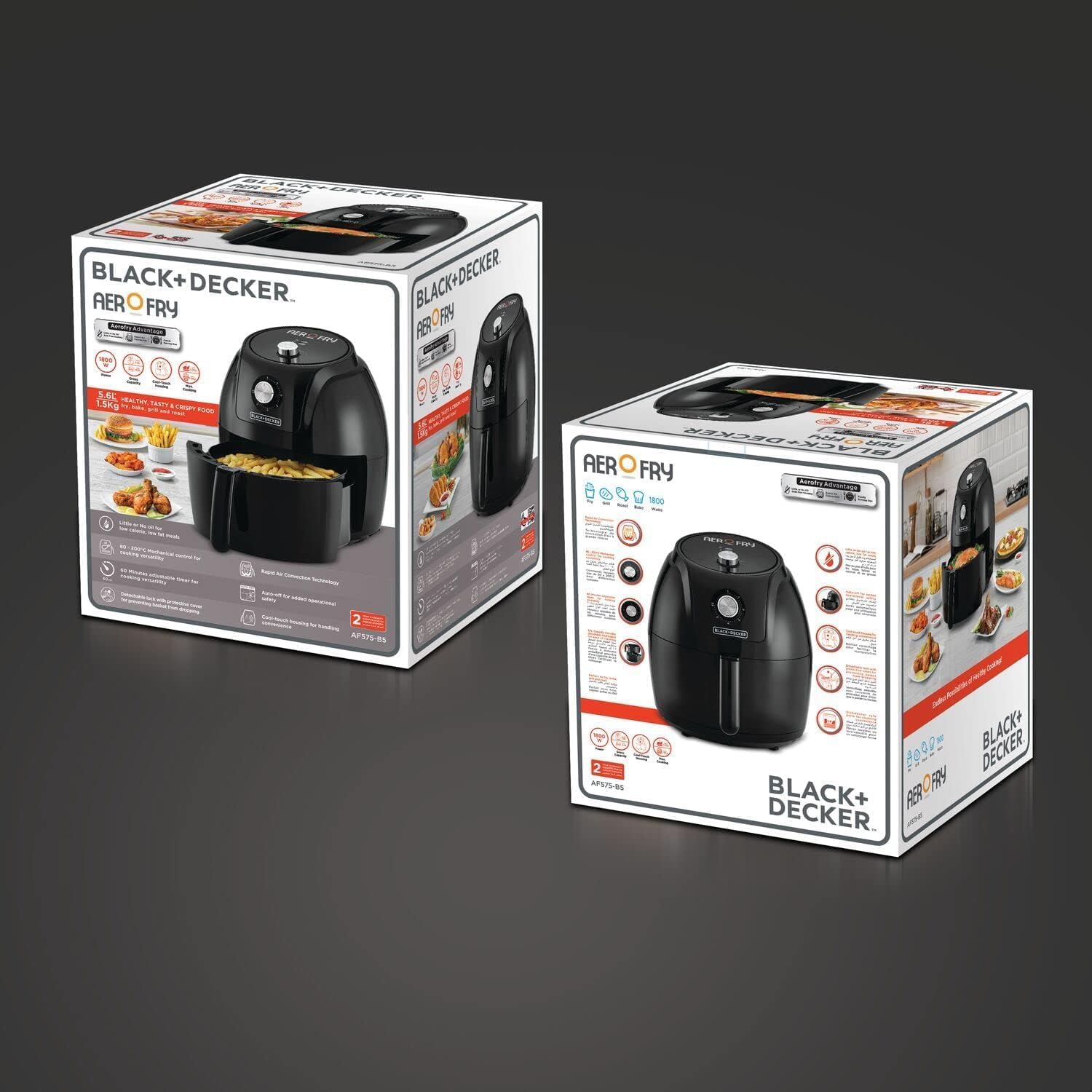 Black+Decker, 7 Litres Air Fryer Black, AF575