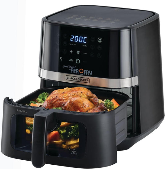 Black+Decker, 5.8L Capacity, Oil-Free Cooking, Touchscreen Control AF5800 Air Fryer BL-AF5800