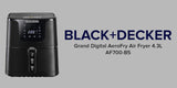 Black+Decker, 4.3 Litres Air Fryer, Rapid Air Convection, 80–200°C Adjustable Temperature AF700-B5