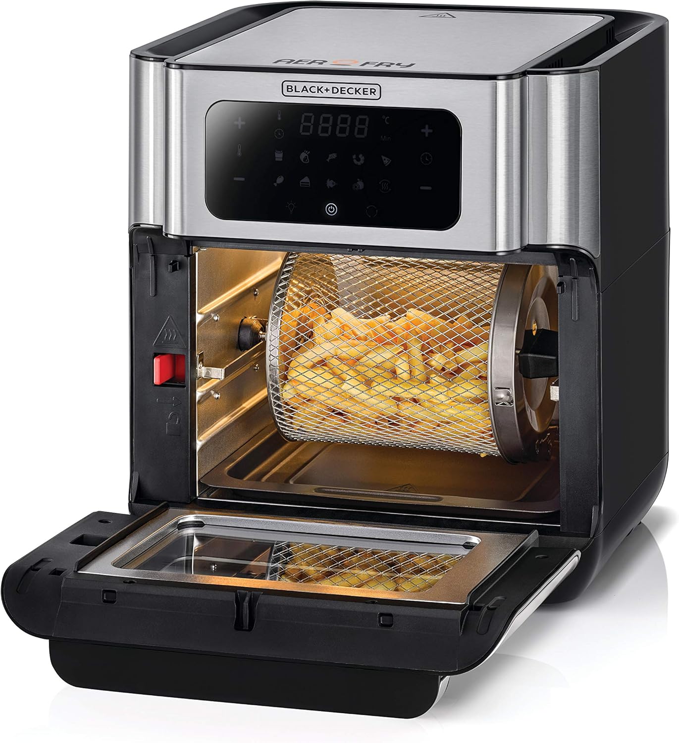 Black+Decker, Digital Air Fryer Oven, 10L Capacity, 90% Less Oil, 9-in-1 Cooking Modes AOF100-B5