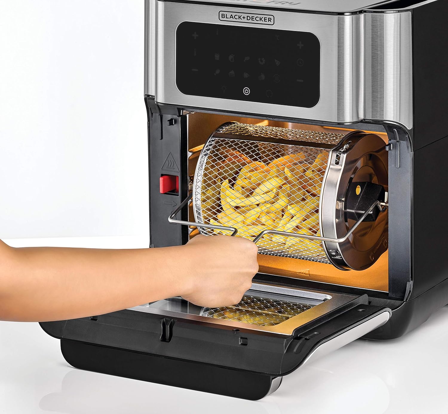 Black+Decker, Digital Air Fryer Oven, 10L Capacity, 90% Less Oil, 9-in-1 Cooking Modes AOF100-B5