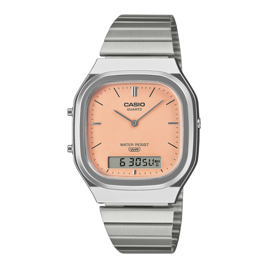 Casio Men's Analog Digital Watch, Pink Dial With Stainless Steel Band, AQ-240E-4ADF - product image