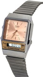 Casio Unisex Watch Analog-Digital Red Dial With Grey Stainless Steel Band, AQ-800ECGG-4ADF
