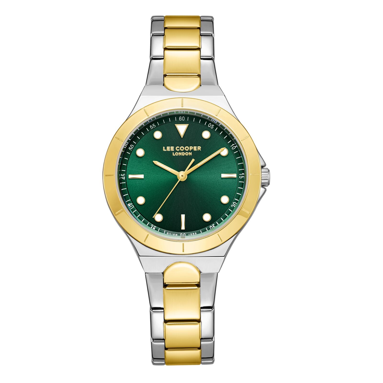 Lee Cooper Women's Watches Analog Green Dial with Two-Toned Stainless Steel Band, LC07999.270