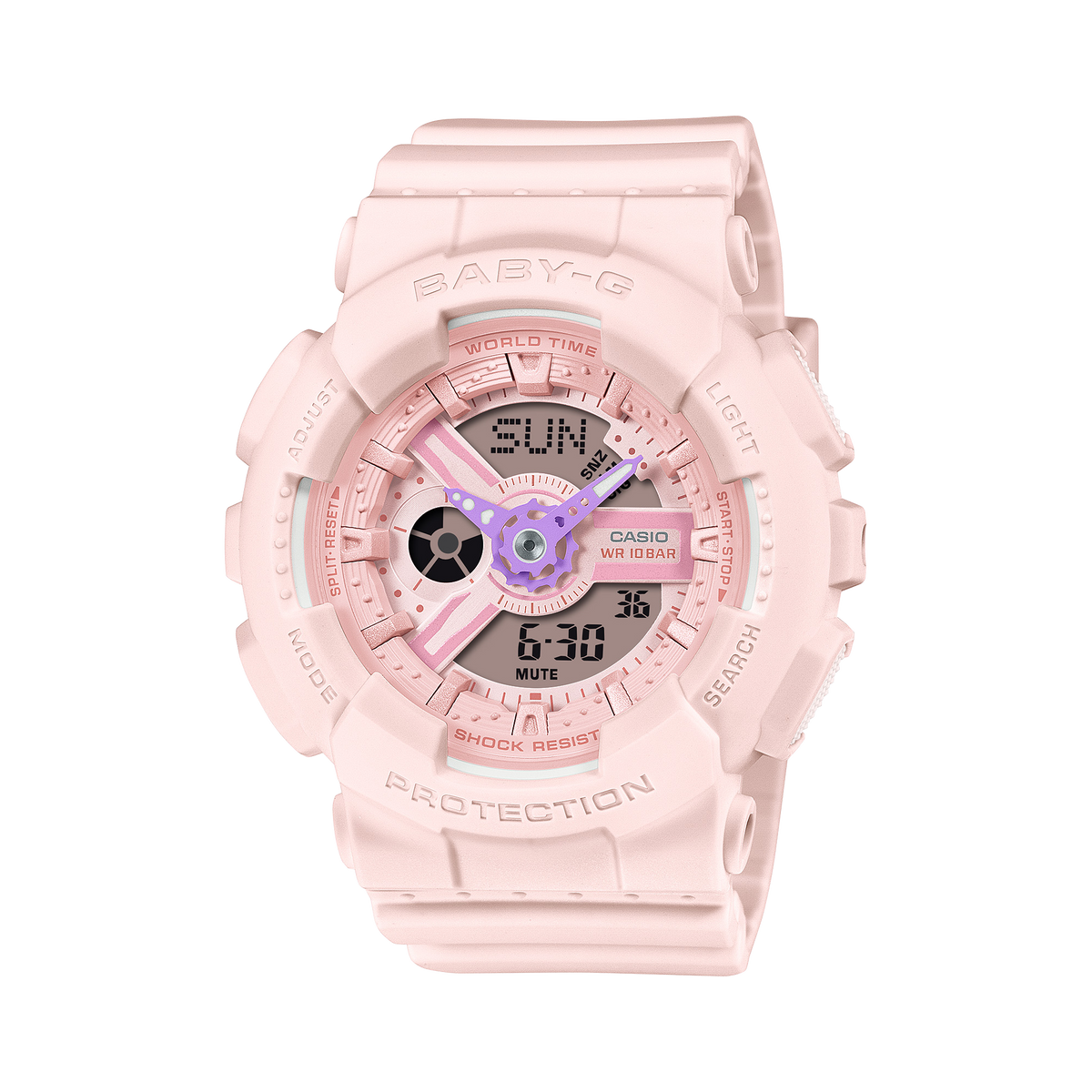 Baby G Women Watch Analog-Digital Dial with Pink Resin Band, BA-110AH-4ADR | Bahrain