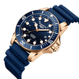Quantum Men's Watch Analog Blue Dial with Silicone Band, BAR1115.499