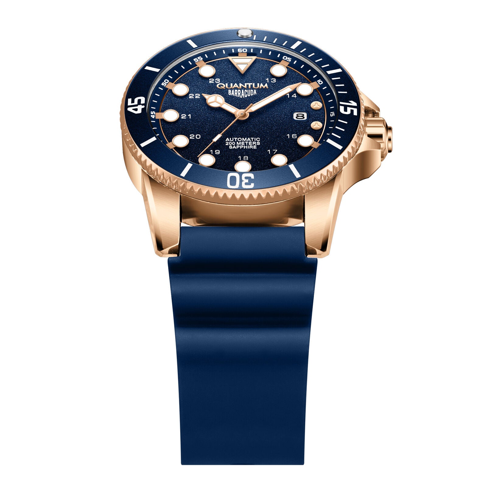 Quantum Men's Watch Analog Blue Dial with Silicone Band, BAR1115.499